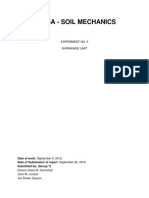 Ce 43A - Soil Mechanics: Experiment No. 5 Shrinkage Limit