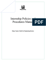 Internship Policies and Procedures Manual: King County Guide For Employing Interns