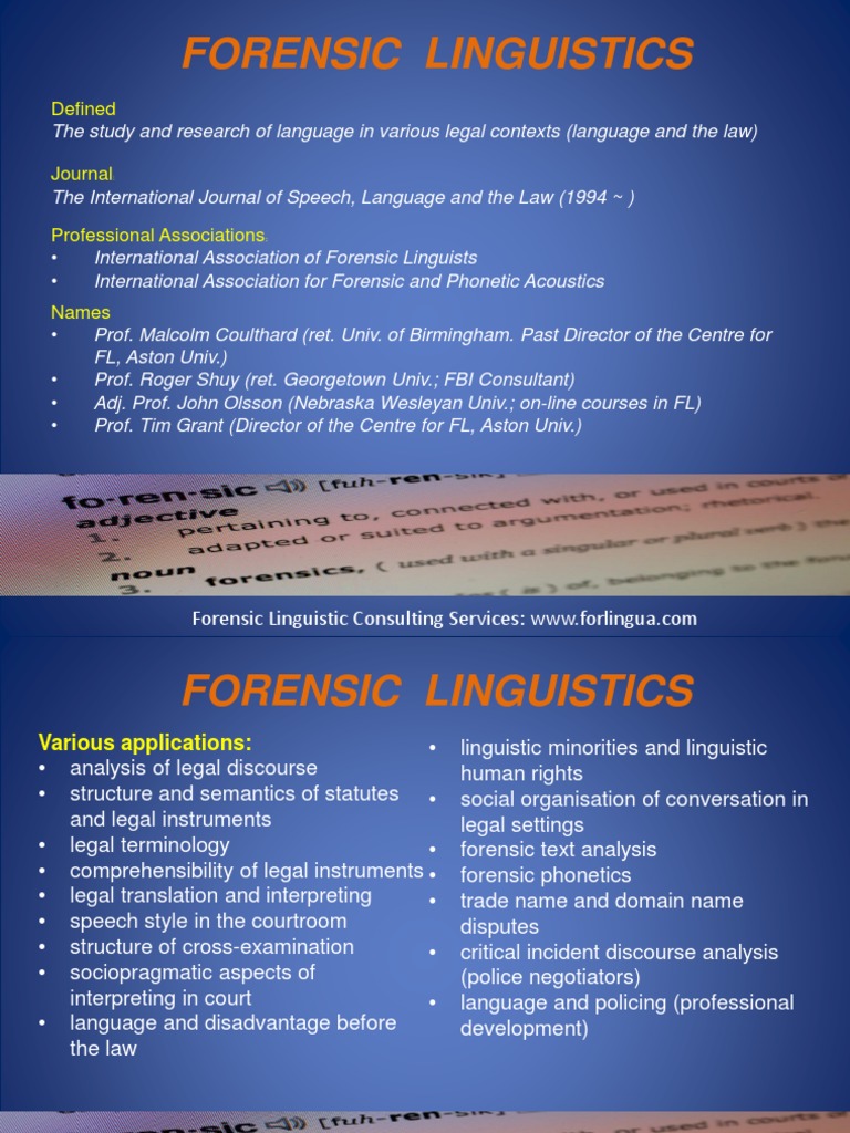forensic linguistics research paper