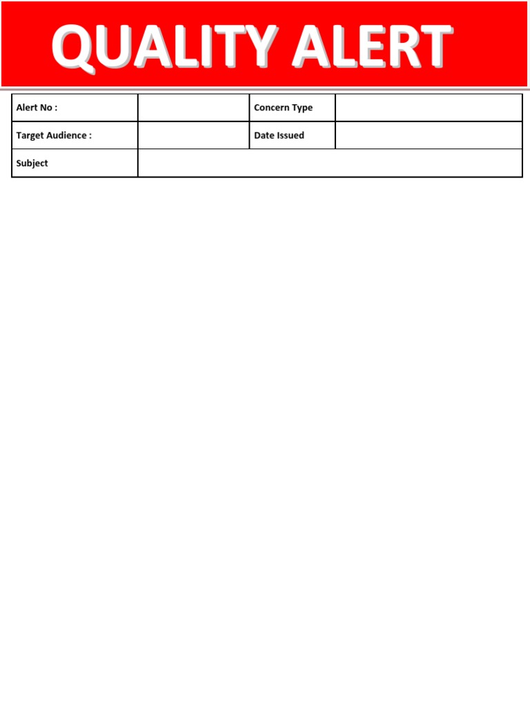 Quality Alert Notification Details | PDF