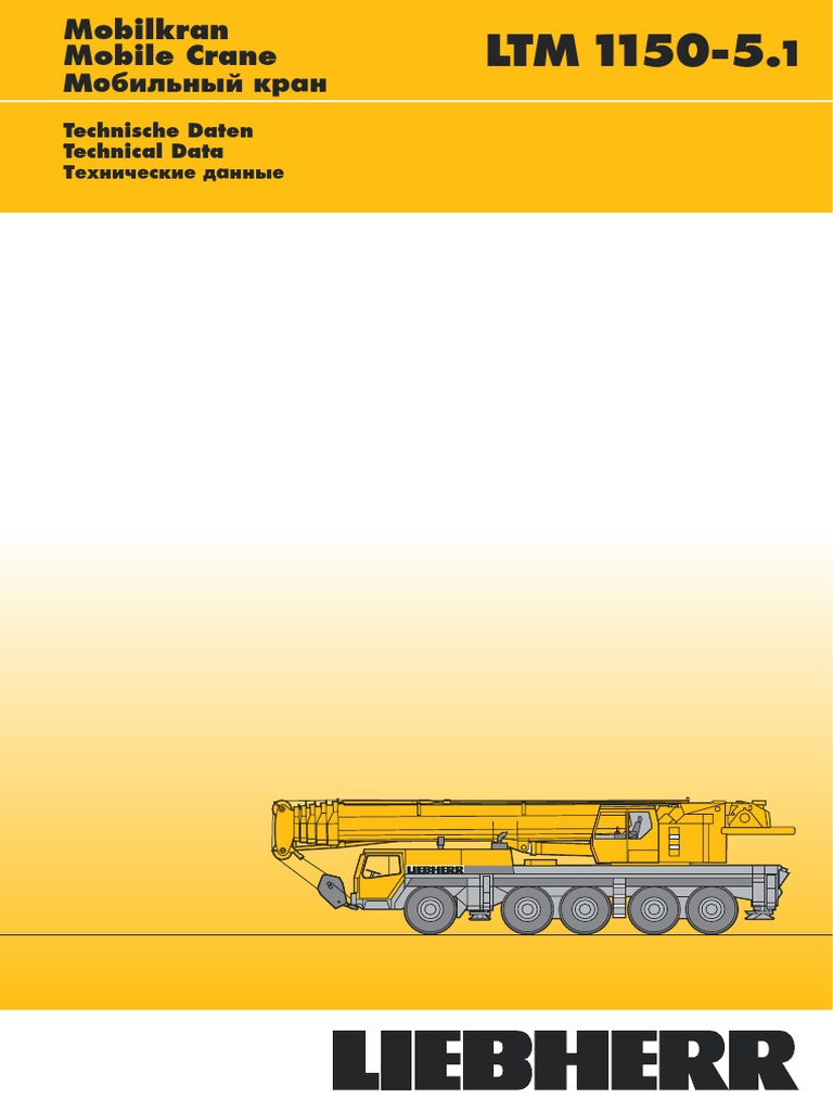 150 Ton Crane Load Chart LTM1150-5.1 - Volledige Brochure  PDF 