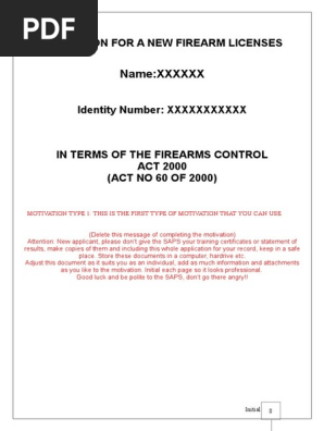 Free Sample Motivation For New Firearm License Pdf Handgun Firearms