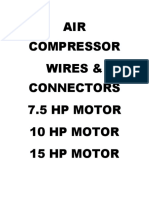 AIR Compressor Wires & Connectors 7.5 HP Motor 10 HP Motor 15 HP Motor