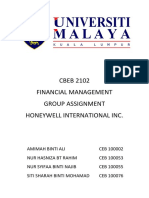 CBEB 2102 Financial Management Group Assignment Honeywell International Inc