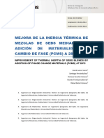 Mejora de inercia térmica de mezclas de SEBS mediante la adición de materiales con cambio de fase (PCMS) a 28ºC David Juarez Varón, Santiago Ferrandiz Bou, Octavio Fenollar Gimeno, Vicent Frombuena Borrás, Rafael Antonio Balart Gimeno