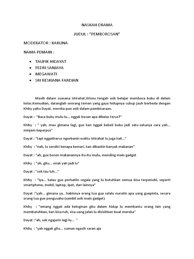 Naskah Drama Seni Budaya