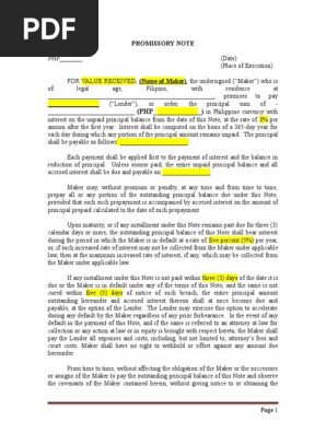 LEGAL Promissory Note