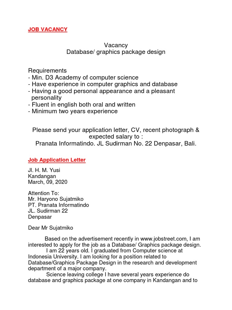 Contoh Job Vacanc1 Jakarta Business