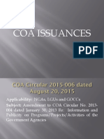 COA issuances policy amendment