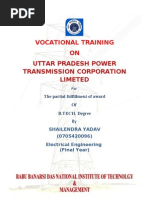 Summer Training Report On Unnao Sub Station