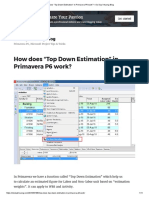 How Does "Top Down Estimation" in Primavera P6 Work