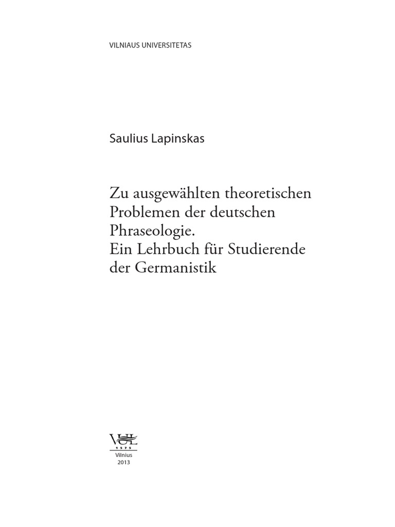 Slapinskas Zu Ausgewählten Theoretischen Problemen Der - 