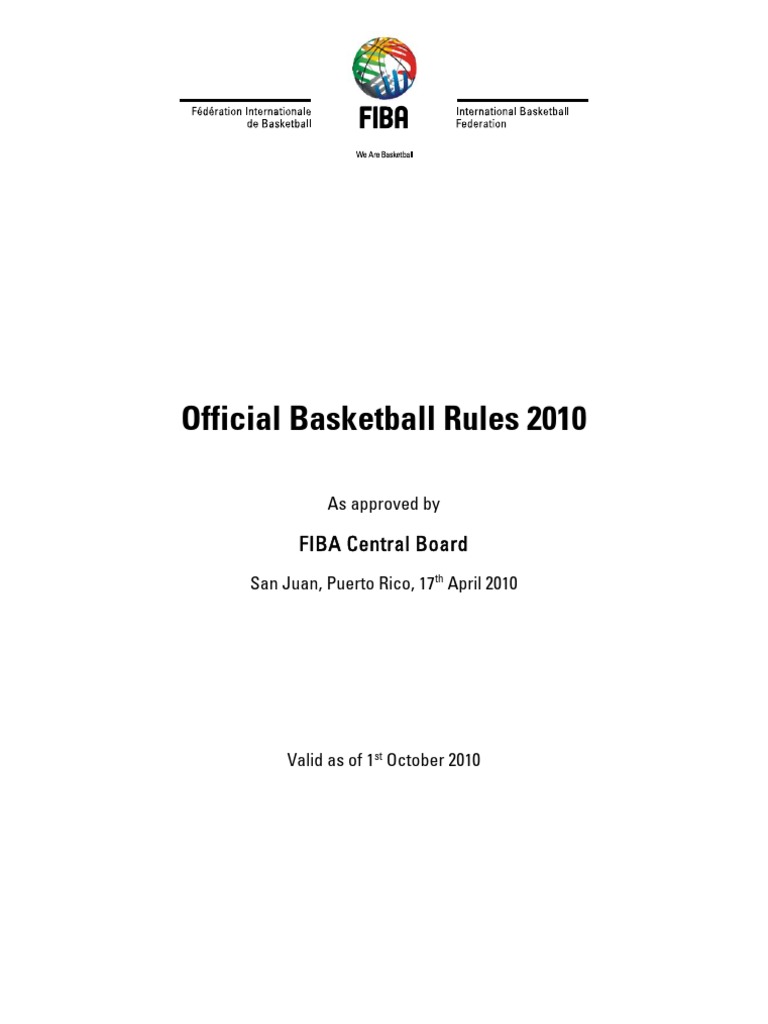Official Basketball Rules 2010 Referee Games Of Physical Skill
