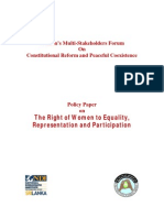 Policy Paper on the Right of Women to Equality, Representation and Participation