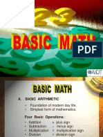 Basic arithmetic operations and terminology