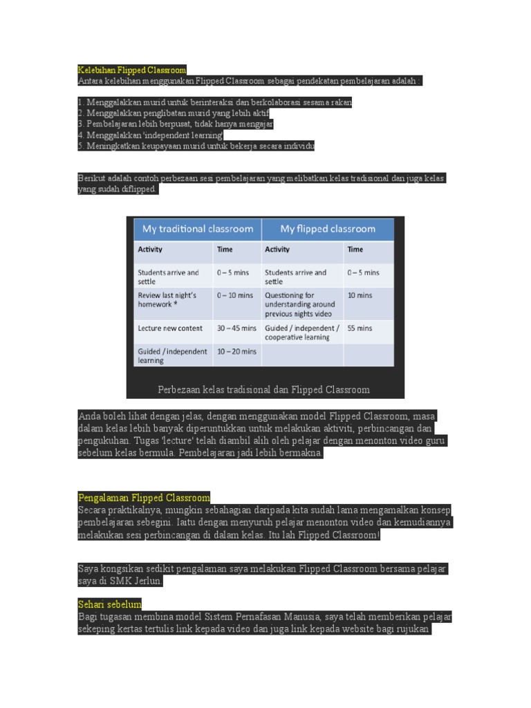 Kelebihan Flipped Classroom