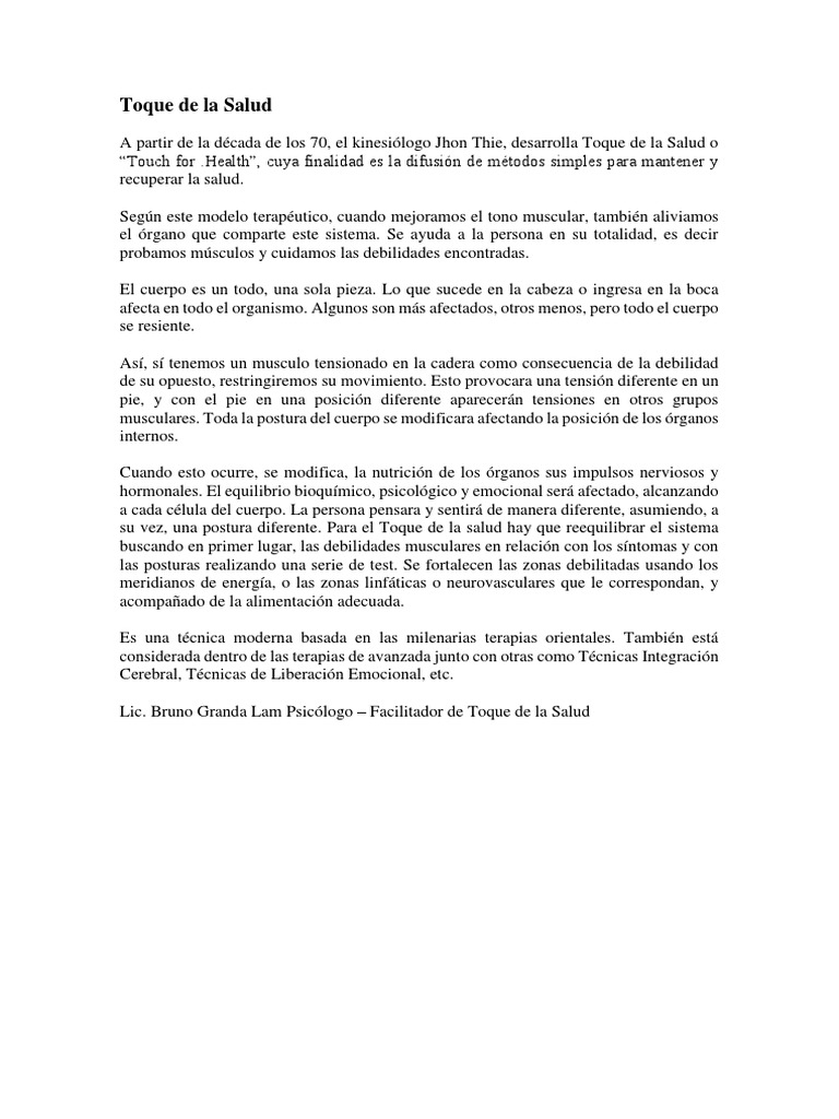 Toque de La Salud | PDF