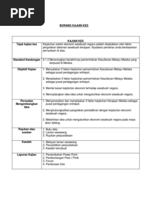 Contoh Kajian Kes Sejarah Tingkatan 2