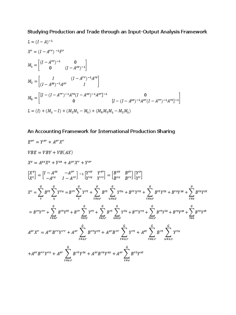 Studying Production and Trade Through An Input-Output Analysis ...
