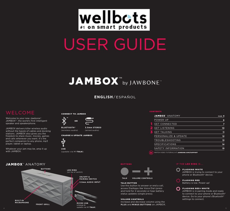 Jawbone Jambox Manual PDF Electronics Information And