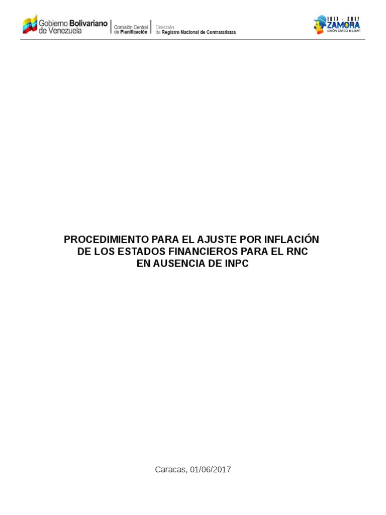 Procedimiento Para El Ajuste Por Inflacion Para El Rnc 