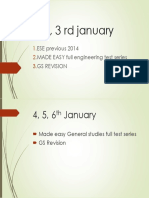 1, 2, 3 RD January: ESE Previous 2014 MADE EASY Full Engineering Test Series Gs Revision