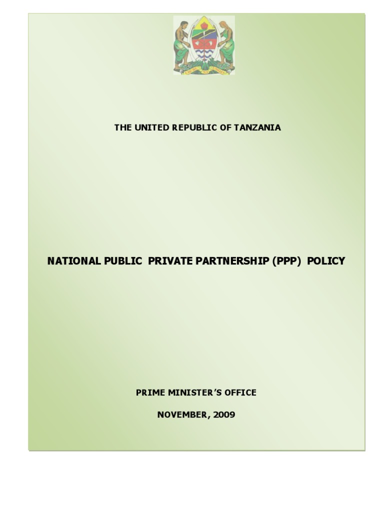 PPP in Tanzania PDF PublicPrivate Partnership Risk Management