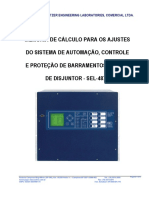 Memória de Cálculo para Proteção de Barra 230 kV com SEL-487B