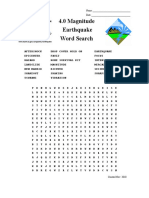 4.0 Magnitude Earthquake Word Search