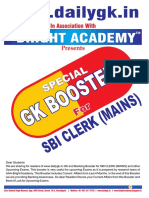 Special GK Booster For Sbi Clerk Mains Exam