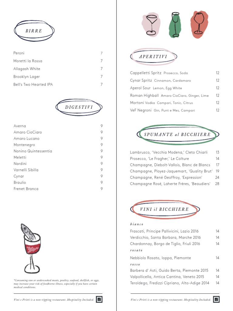Vini e Fritti Wine Menu | PDF