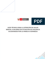 Guia Tecnica para La Atencion de Salud Mental A Mujeres en Situacion de Violencia Ocasionada Por La Pareja o Expareja