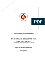 Faktor-Faktor Yang Mempengaruhi Kepuasan Pelanggan Di Kaunter Perkhidmatan Pelanggan Sektor Kesihatan Swasta - Kajian Kes Di Timberland Medical Centre 24 Pgs