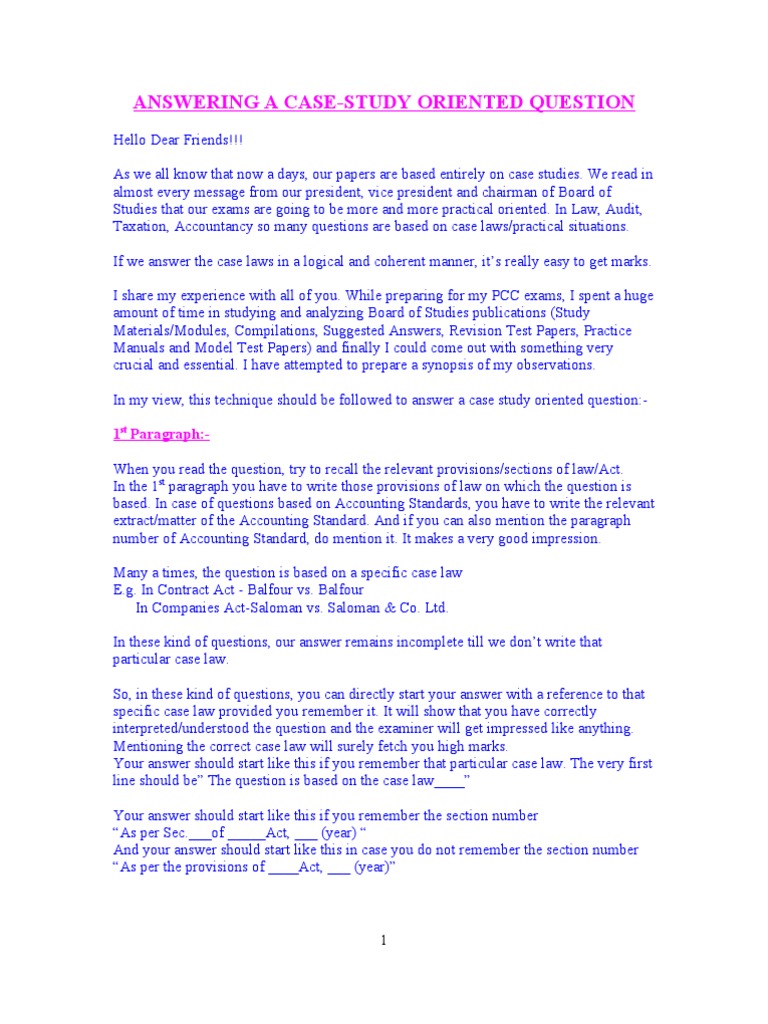 Answering Case Law Qts  PDF  Question  Test (Assessment)