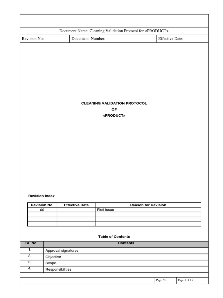 Cleaning Validation ProtocolExample PDF Verification And