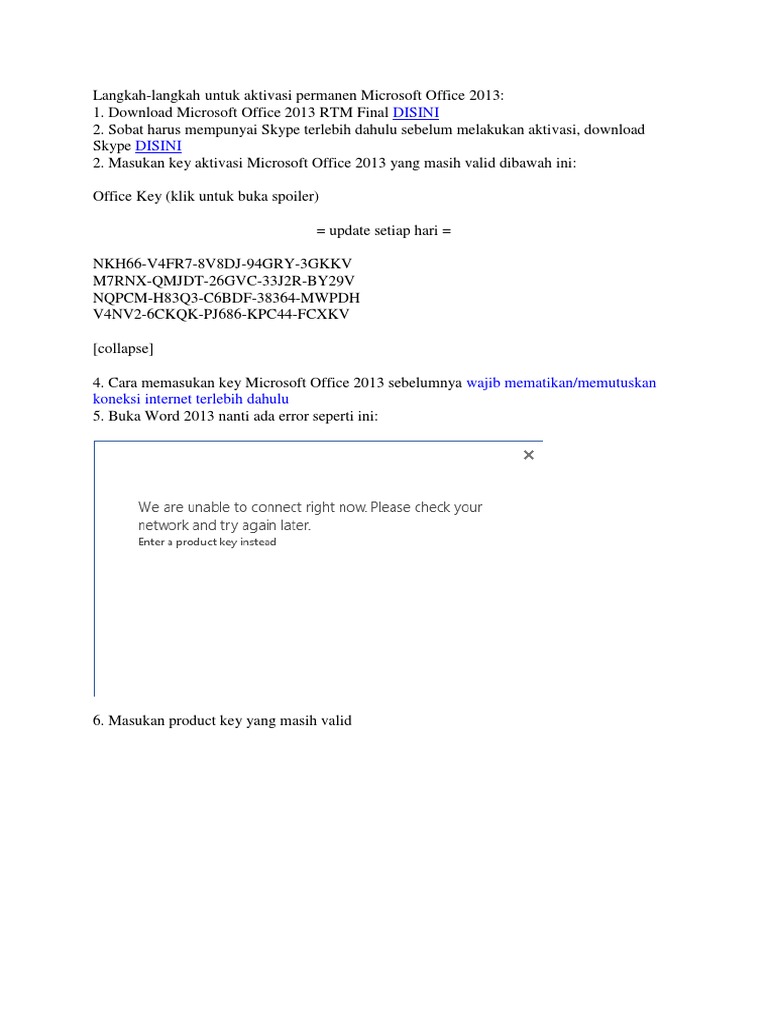 Aktivasi Microsoft Office 2013