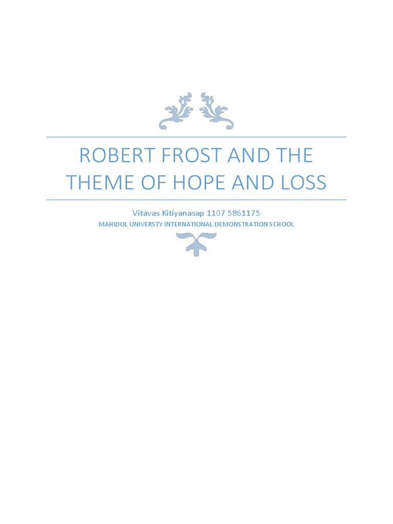 Robert Frost Is One of The Famous Modern American Poets | PDF | Poetry
