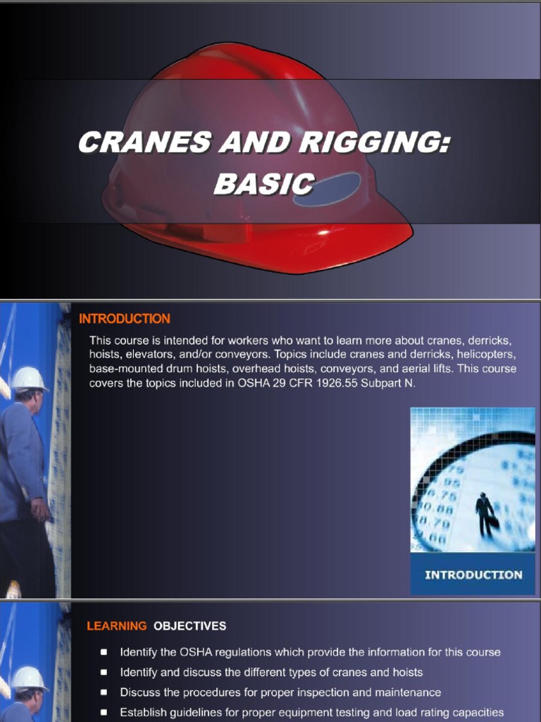 OSHA 10 Slides 05 Cranes and Rigging PDF
