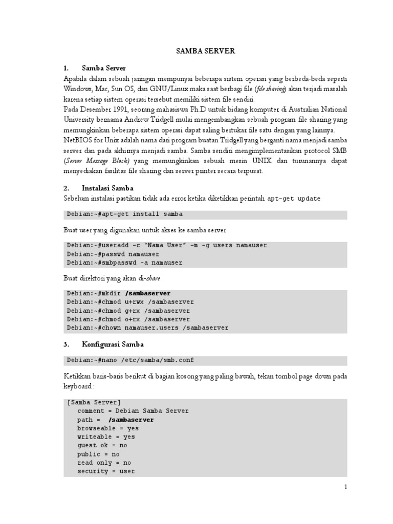 Panduan Instalasi Samba Server | PDF