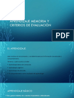 Aprendizaje Memoria y Criterios de Evaluación