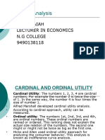 Utility Analysis: A.Meenaiah Lecturer in Economics N.G College 9490138118