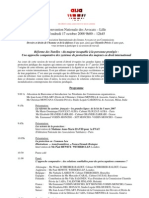 Programme de la Convention Nationale des Avocats de France - LILLE - 17 octobre 2008