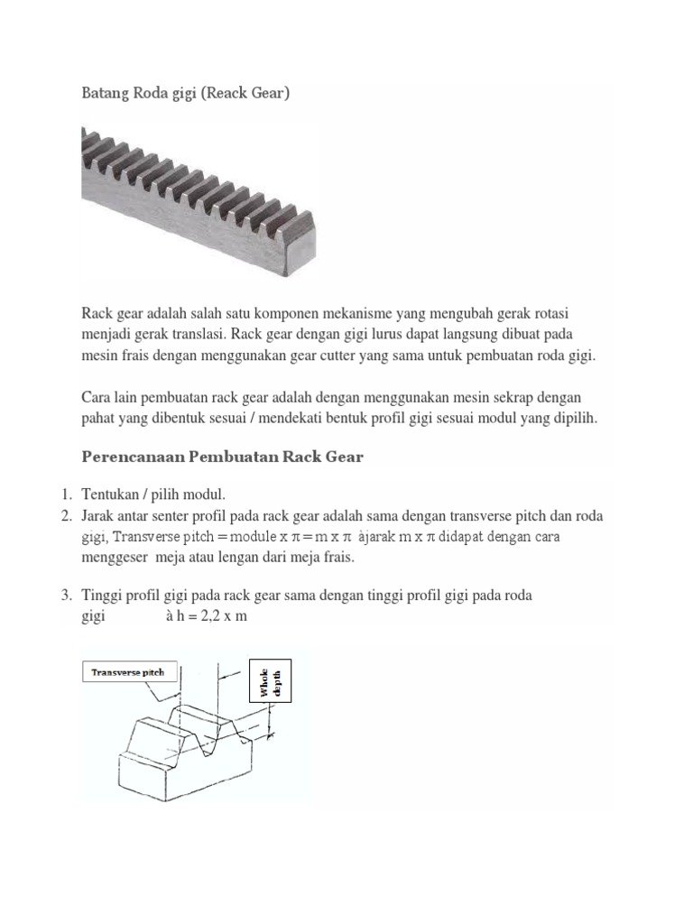 Pembuatan dan Perencanaan Rack Gear | PDF