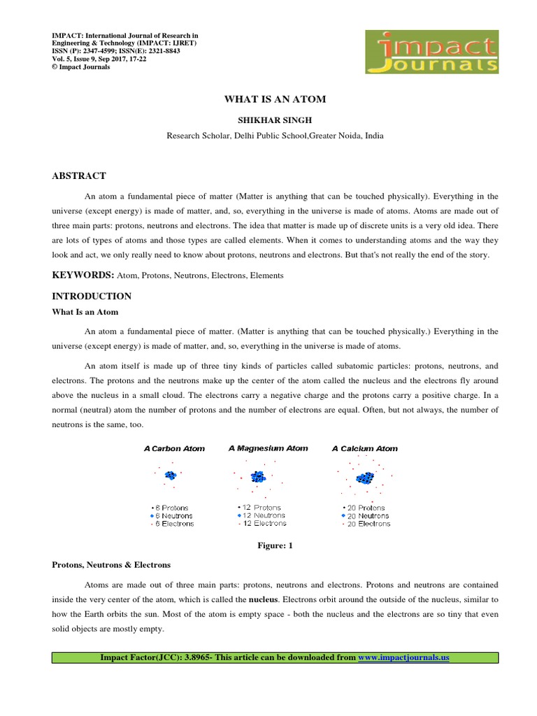 1 Format - Eng-What Is An Atom | PDF | Atoms | Atomic Nucleus