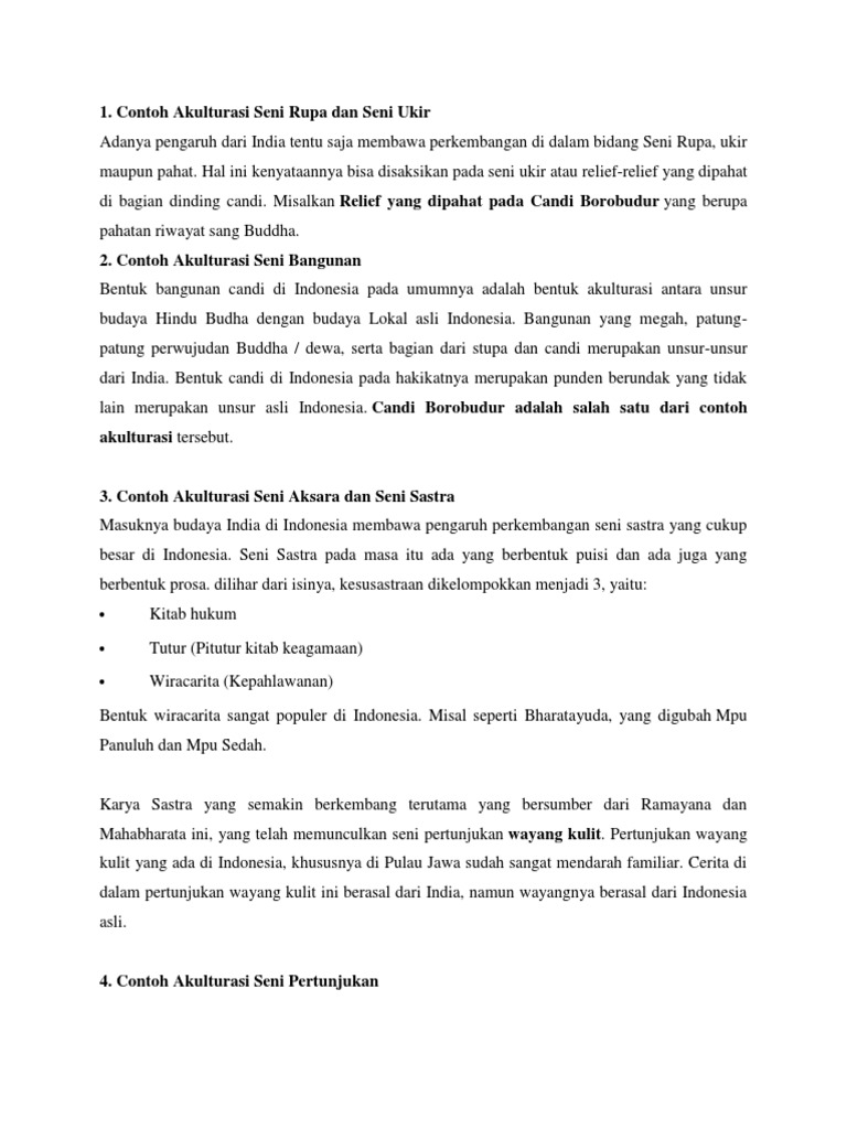 Contoh Akulturasi Dalam Bidang Seni Rupa Dan Seni Ukir 