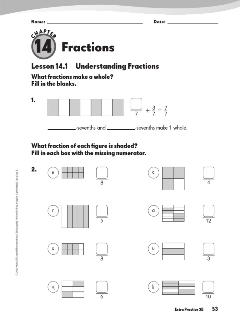 3rd Grade Fraction Review | PDF | Fraction (Mathematics) | Elementary ...