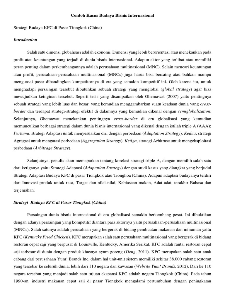 Contoh Kasus Budaya Bisnis Internasional