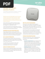 Aruba 103 Series Access Points: Cost Effective Dual-Band Coverage in Medium-Density Enterprise Wi-Fi Environments