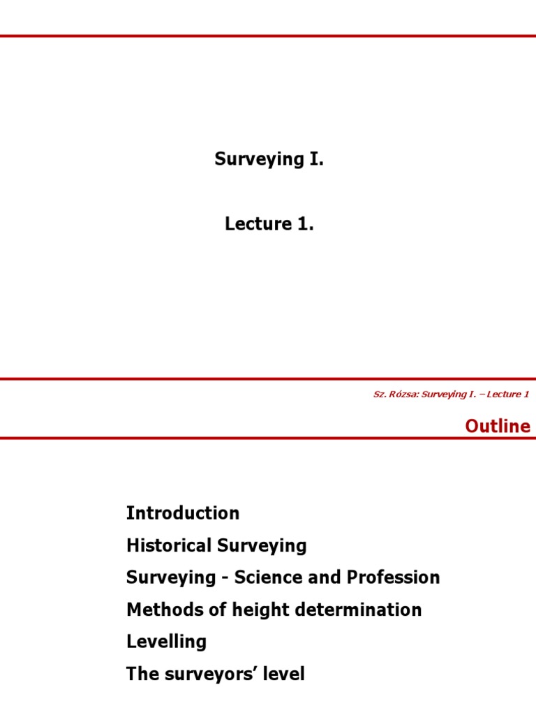 Lecture 1 | PDF | Surveying | Geodesy