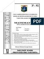 Soal Matematika Kurtilas Kelas XI Paket 92 (FIX)